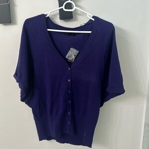 The limited cinch waist purple cardigan in L